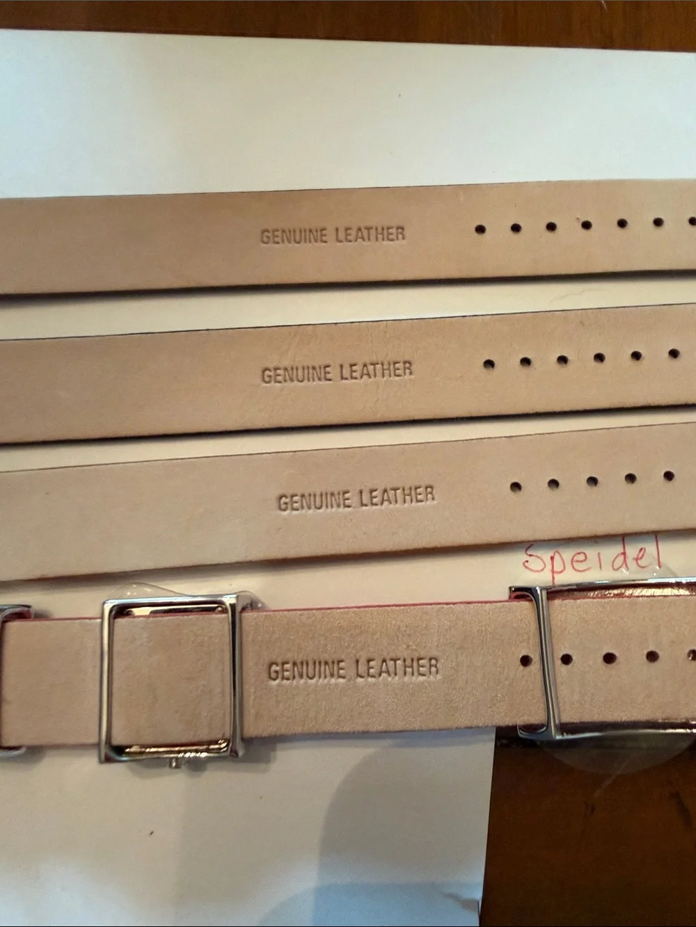Vintage RML Women's Interchangeable Leather Watch Strap Set Red Tan Black Olive
